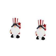 Load image into Gallery viewer, Alipis 2pcs Independence Day Resin Gnome Figurine Patriotic Home Adornment Creative Dwarf Decoration for July for Friends and Family