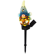 Load image into Gallery viewer, Gnome Solar Light, Bee Gnome Statue, Garden Stake Lights, Outdoor Solar Gnome, 14.5x9.5cm/5.71x3.74 Inches, 0.34k G, Resin, Abs Floor Plug for Garden, Lawn, Patio, Yard