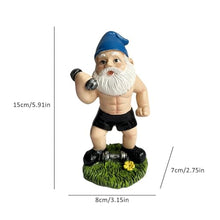 Load image into Gallery viewer, Garden Gnome Statue - Collectible, Dwarf Statue, Decorative Garden Gnome | Fairy Garden Gnome, Resin Dwarf Statue Dwarf Sculpture Weightlifting Dwarf with Dumbbells for