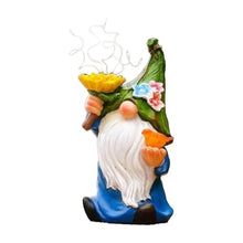Load image into Gallery viewer, Solar Operated Garden Statues, Outdoor Figurine LED Lights Solar Statue, Whimsical Resin Night Lamp Decorative Gnome for Christmas Birthday Housewarming Celebration Ornament