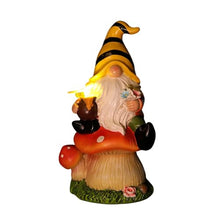 Load image into Gallery viewer, Vriusi Solar LED GNOME Statue Resin GNOME Sculpture Outdoor Garden Decor Lawn GNOME Figurine Solar Yard Decor Solar-Powered GNOME LED GNOME Yard Statue Garden GNOME Light Outdoor Tabletop GNOME