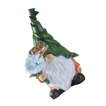 Load image into Gallery viewer, Happyyami 1pc Solar Powered Gnome Resin Figurine Decoration Elegant Garden Landscape Light for Home Decor Patio Lawn and Balcony Weatherproof Outdoor Ornament