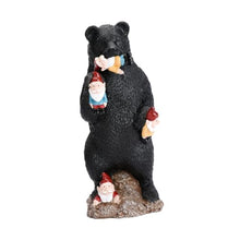 Load image into Gallery viewer, Toyvian Garden Bear Ornament Bear Eating Gnome Statue for Outdoor Decor Home Office