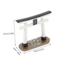 Load image into Gallery viewer, Happyyami Shrine Gate Model Fish Tank Decoration Windmill Garden Fish Ornaments Solar Stake Lights Outdoor Aquarium Gnome Chimes Deck Decor Gate Crafts Resin