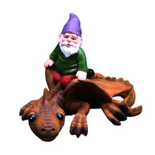 Load image into Gallery viewer, Toyvian Creative Resin Garden Gnome Dinosaur Statue Unique Outdoor Ornament for Home Adornment Durable Decorative Figurine for Patio Balcony Office and Garden Display