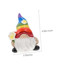 Load image into Gallery viewer, Happyyami 2pcs Rainbow Gnome Statues Garden Decor for Outdoor Use for Flower Bed and Backyard Ornaments