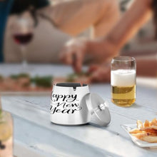 Load image into Gallery viewer, Christmas Gnome Happy New Year Cigarette Butt Collector, Stainless Steel Ashtray with Lid, Outdoor Ashtray Smell Proof
