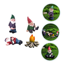 Load image into Gallery viewer, CIMAXIC Garden Decorations Outdoor Resin Ornaments Set Mini Dwarf Bonfire Decor Solar Gnomes