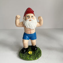 Load image into Gallery viewer, Weightlifting Gnome Statue - Garden Dwarf Ornament with Dumbbell Design, Creative Fitness Figurine | Resin Gnome Sculpture with Vivid Expression for Lawn, Backyard, Terrace, Indoor Home or Outdoor