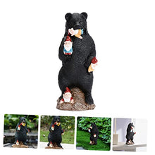 Load image into Gallery viewer, Toyvian Garden Bear Ornament Bear Eating Gnome Statue for Outdoor Decor Home Office