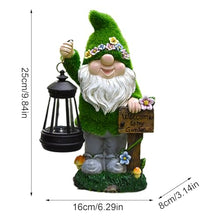 Load image into Gallery viewer, Solar Gnomes Decor, Garden Gnome Statue, Cute Outdoor Sculpture with Solar Lantern, 6.3x3.15x0.98 inches Yard Decoration, Ideal for Home, Lawn Inside, Family, Kids and Friends