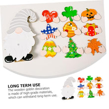 Load image into Gallery viewer, OUNONA 1set Wooden Gnome Decor Removable Accessories for Christmas Halloween Independence Day Desktop Ornament for Home Bar and Restaurant