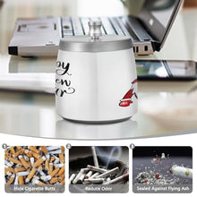 Load image into Gallery viewer, Christmas Gnome Happy New Year Cigarette Butt Collector, Stainless Steel Ashtray with Lid, Outdoor Ashtray Smell Proof