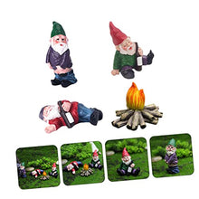 Load image into Gallery viewer, BESPORTBLE 4pcs Dwarf Bonfire Decor Landscape Resin Gnomes for Garden Unique Adornments for Fairy Miniature Gardens Safe Decorations Fun Educational Toy