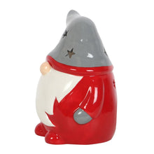 Load image into Gallery viewer, Ceramic Red and Grey Gonk Tealight Holder - Festive Christmas Decoration & Gift - Village Pottery Tea Light House - Rader Porcelain