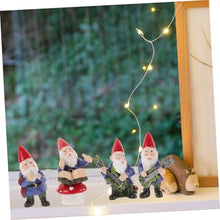 Load image into Gallery viewer, OUNONA 4pcs Music Band Gnome Sculpture Set Mini Gnome Figurines for Christmas Home Decor Tabletop Ornaments for Garden and Holiday Celebrations