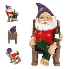 Load image into Gallery viewer, Xoeryoy Funny Garden Gnomes Decoration Statue Resin Rocking Chair Dwarf Ornament Mini Garden Gnome Statue Ornaments #·