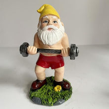 Load image into Gallery viewer, Genérico Outdoor Gnome Statue - Creative Weightlifting Figurine, Weather Resistant Gnome Table Decoration for Gardens, Patios, Lawns, Rooms