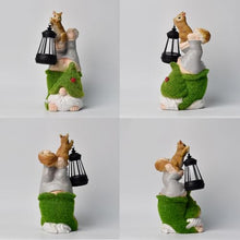 Load image into Gallery viewer, Garden Gnomes Statues - Dwarf Garden Statues with Integrated Solar Lantern - Funny Decorative Figures for Outdoor, Lawn, Patio, Balcony and Flower Bed