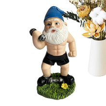 Load image into Gallery viewer, Garden Gnome Statue - Collectible, Dwarf Statue, Decorative Garden Gnome | Fairy Garden Gnome, Resin Dwarf Statue Dwarf Sculpture Weightlifting Dwarf with Dumbbells for