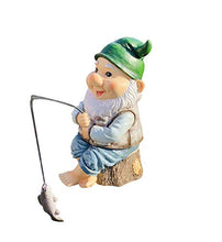 Load image into Gallery viewer, YTOOZ Garden Fairy Sculpture, Dwarf Model Resin Statue Cartoon Garden Outdoor Creative Decoration Fishing Model Pond Garden Landscaping Decoration Gift