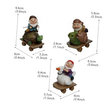 Load image into Gallery viewer, SUPVOX 3Pcs Resin Garden Gnome Statues Miniature Funny Gnomes Outdoor Decor for Patio Lawn Tiered Tray Shelves