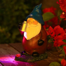 Load image into Gallery viewer, Solar Powered Gnome for Outdoor Garden, Outdoor Garden Dwarfs | Funny Waterproof with Lights Outdoor Decorations Halloween Spring Autumn