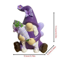 Load image into Gallery viewer, Gnome Ornament, Purple Gnomes Decorations, Gnome Garden Statue, Whimsical Garden Figurines, Male and Female Gnome Statues, Desktop Violet Gnomes Figurine Decor for Patio, Desk, Shelf
