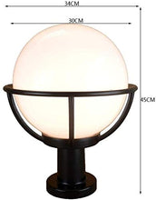 Load image into Gallery viewer, UIOPPOI IP65 Waterproof Outdoor Garden Post Light Industrial Modern Column Lamp Spherical Globe Ball Pillar Lantern Community Patio Landscape Lighting E27 External Fence Deck Table Lamp