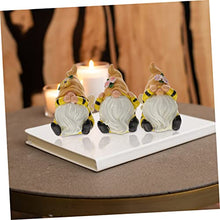 Load image into Gallery viewer, Happyyami 3pcs Garden Gnome Statue Decorative Bee Gnome Figurine White Beard Resin Dwarf Ornaments for Fall Decor Indoor and Outdoor Thanksgiving Display