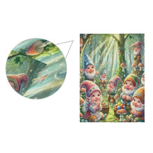 Load image into Gallery viewer, Cheerful Gnomes Green Yard Flags for Outside, Large Garden Flags, Outdoor Decorative Flags