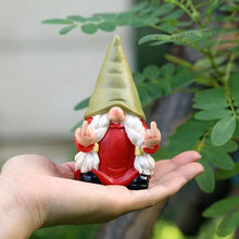 Load image into Gallery viewer, Middle Finger Female Gnome Statue 5.1in, Naughty Garden Gnome Statue Decoration and Lawn Ornament - Funny Garden Gnomes for Outdoor or Home Decor