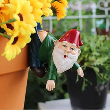 Load image into Gallery viewer, Générique GNOME Garden, Resin Dwarf Statue, Hangable Whimsical Figurine Flower Pot Hanger, Cute Tiny GNOME Decor with Hat, Succulent Planter for Yard Lawn Patio Balcony