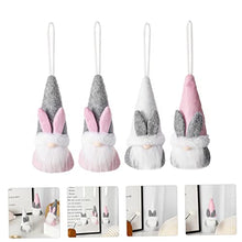 Load image into Gallery viewer, Ciieeo 1set Plush Rabbit Charm Fairy Garden Accessories Party Gnome Decor Funny Gnome Hanging Bunny Gnome Gnomes Gnome Planters Fairy Garden Kit Gnome Ornaments Gnome Doll Flannel 4pcs