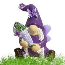 Load image into Gallery viewer, Gnome Ornament, Purple Gnomes Decorations, Gnome Garden Statue, Whimsical Garden Figurines, Male and Female Gnome Statues, Desktop Violet Gnomes Figurine Decor for Patio, Desk, Shelf