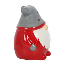 Load image into Gallery viewer, Ceramic Red and Grey Gonk Tealight Holder - Festive Christmas Decoration & Gift - Village Pottery Tea Light House - Rader Porcelain