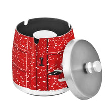 Load image into Gallery viewer, Cute Gnome Santa Claus Red Ashtray Women, Stainless Steel Ashtray with Lid, Ash Bucket with Lid Outdoor