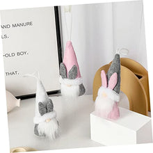 Load image into Gallery viewer, Ciieeo 1set Plush Rabbit Charm Fairy Garden Accessories Party Gnome Decor Funny Gnome Hanging Bunny Gnome Gnomes Gnome Planters Fairy Garden Kit Gnome Ornaments Gnome Doll Flannel 4pcs