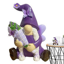 Load image into Gallery viewer, Gnome Ornament, Purple Gnomes Decorations, Gnome Garden Statue, Whimsical Garden Figurines, Male and Female Gnome Statues, Desktop Violet Gnomes Figurine Decor for Patio, Desk, Shelf
