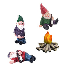 Load image into Gallery viewer, CIMAXIC Garden Decorations Outdoor Resin Ornaments Set Mini Dwarf Bonfire Decor Solar Gnomes