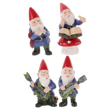 Load image into Gallery viewer, OUNONA 4pcs Music Band Gnome Sculpture Set Mini Gnome Figurines for Christmas Home Decor Tabletop Ornaments for Garden and Holiday Celebrations