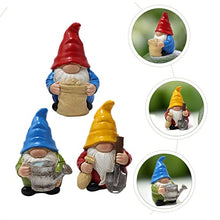 Load image into Gallery viewer, SUPVOX 3Pcs Resin Gnome Garden Statues Set Outdoor Garden Gnome Ornaments Colorful Fairy Figurines for Lawn Decor