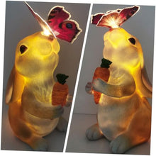 Load image into Gallery viewer, Happyyami Garden Solar Bunny Light Decorative Lawn Lamp for Creative Animal Statues for Outdoor Garden Decor Compact Night Lighting