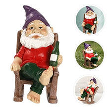 Load image into Gallery viewer, Happyyami Adorable Resin Dwarf Ornament for Garden and Home Office Decor Cute Desktop Decoration Whimsical Gnome Figure for Patio and Indoor Spaces