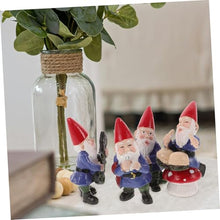 Load image into Gallery viewer, OUNONA 4pcs Music Band Gnome Sculpture Set Mini Gnome Figurines for Christmas Home Decor Tabletop Ornaments for Garden and Holiday Celebrations