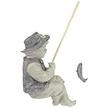 Load image into Gallery viewer, Design Toscano NG32122 Frederic the Little Fisherman of Avignon Boy Fishing Garden Statue, 38 cm, Polyresin, Two Tone Stone