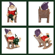 Load image into Gallery viewer, Xoeryoy Funny Garden Gnomes Decoration Statue Resin Rocking Chair Dwarf Ornament Mini Garden Gnome Statue Ornaments