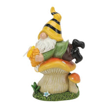 Load image into Gallery viewer, Iouyjiu Mushroom Gnome Statue, Gnome Solar Lights, Solar Garden Sculpture, Garden Gnome Figurine, Solar-powered Outdoor Garden Gnome Statue Lying Mushroom With Honey Jar For Garden, Patio, And Lawn