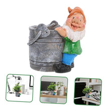 Load image into Gallery viewer, SUPVOX Creative Fairy Gnome Resin Flower Pot Planter for Indoor and Outdoor Use Compact Decorative Succulent Container with Playful Garden Statue for Desks Shelves and Windowsills