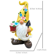 Load image into Gallery viewer, kivrimlarv Solar Gnomes Garden Decor, Outdoor Gnome Figurines, Weather Resistant Ornament, Soft Glowing Light Durabled Design Ideal for Porch, Backyard and Garden, 10.63x5.12x5.91 Inches